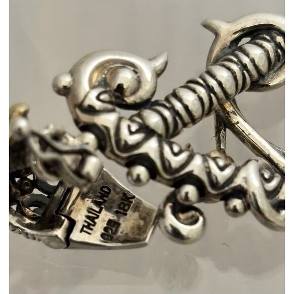 Barbara Bixby 925 SS 18K Initial”A”Pendant/Enhancer Teal Cultured Pearl Necklace - Picture 5 of 7